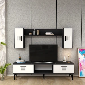 Cantek Dizayn Assimo Tv Ünitesi Takımı Antrasit-Beyaz
