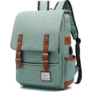 Su Geçirmez Seyahat Vintage Sırt Çantası, USB Şarj Portu ile Erkek Kadın 15.6 Inç Dizüstü Bilgisayar (Yurt Dışından)