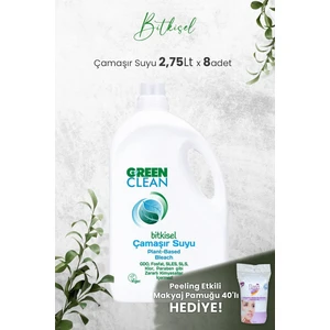 Green Clean Bitkisel Çamaşır Suyu 2,75 Lt x 8 Konsantre Özellikli Temizlik Ürünü