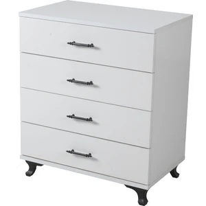Idemo Mobilya 4 Çekmeceli Ayaklı Beyaz Şifonyer