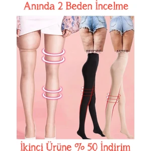 Bacak Incelten Push-Up Etkili Anında Incelik Sağlayan Ten Renk Korse Çorap