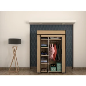 Plastik Profilli Tek Yandan Raflı Bez Dolap Gardırop