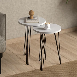 Monte Sehpa Fiona 2'li Zigon Sehpa- Beyaz