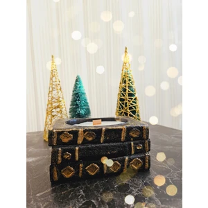 Dnz DEKOR Antik Kitap Desenli Mumluk & Mum & Dekoratif Obje