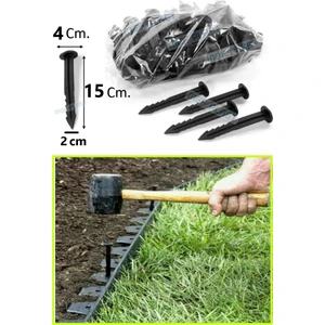 Mgf Plast Mgf 150 Adet Çim Ayırıcı Kazığı 15 cm Çim Ayracı Kazığı Çim Sınırlayıcı Kazığı Bordür Kazık Plastik Jüt Çivi