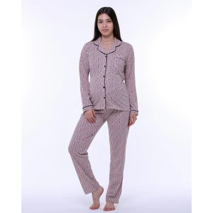 Penye Önden Düğmeli Hamile Lohusa Uzun Kol Pijama Takımı