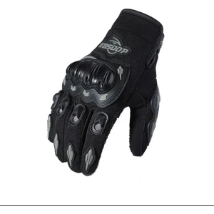 Unisex Siyah Profesyonal Korumalı Motosiklet Eldiveni Dokunmatikli Motorsiklet