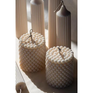 Ant & Bee 3 Adet Bubble Silindir Mum Pudra Kokulu Pearl Candle Soya Wax Vegan Mum