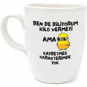 Palto Tasarım Kaybetmek Karakterimde Yok Krem Oval Kupa - Hediye Seramik Kupa