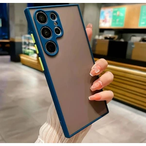 M.TK Moveteck Samsung Galaxy S24 Ultra Kılıf Kamera Lens Korumalı Arkası Mat Buzlu Sert Silikon Tuşları Renkli Military Ince Parmaz Izi Yapmaz