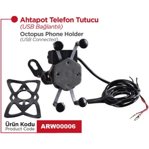 Ahtapot Telefon Tutucu Usbli