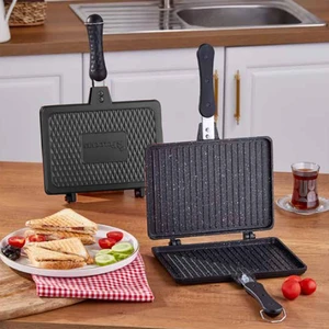 Polo Chef OTM-124 Tospik Tost Tavası Granit Ocak Üstü Tost Makinesi - El Tost Makinesi