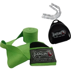 3,5 Metre Yeşil Boks Bandaj ve Şeffaf Dişlik Set Boks Seti