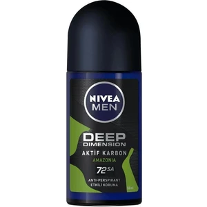 NIVEA Men Erkek Roll On Deodorant Deep Dimension Amazonia 48 Saat Anti-perspirant Koruma 50ml; Çekici Koku