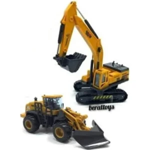 Berat Toys Berattoys Ikili Inşaat Set Iş Makinaları Ikili Iş Araçları Ekskavatör Dozer ve Kepçe Exkavatör ve Kar Küreme