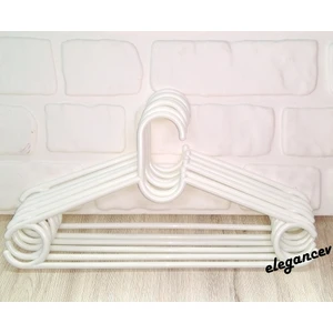 Elegan Ev Sert Plastik Elbise Askısı Beyaz Renk  24 Adet