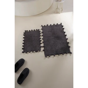 Alya 2’li Takım Banyo Paspası %100 Pamuk 40x60 + 60x90 Antrasit