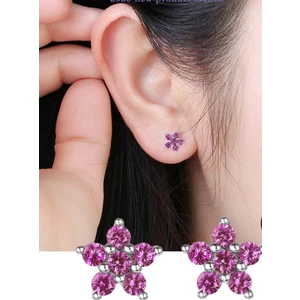 By Dilek Çetin Accessory By Dilek Çetin Acessorry Cerrahi Çelik Pembe Taşlı Çiçek Figürlü Kıkırdak Helix Tragus Piercing (1ADET)