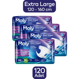Tekstil Yüzeyli XL Ekstra Büyük Boy Belbantlı Hasta Bezi 30'lu x 4 Paket