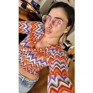 Chunky Frame Vintage Şeffaf Pembe Güneş Gözlüğü