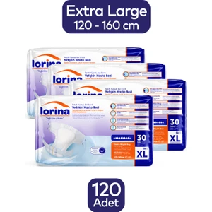 Tekstil Yüzeyli Bel Bantlı Yetişkin Hasta Bezi Xlarge 30'Lu 4 Paket 120 Adet