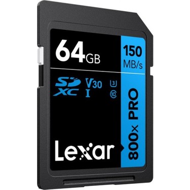 Lexar 64 GB 800X Pro 150MB/S SDXC Hafıza Kartı V30 UHS-I Fiyatı
