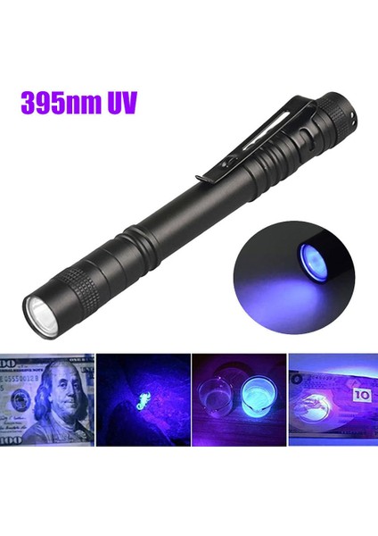 395NM Ultraviyole Uv Kalem El Feneri - Alüminyum Darbeye Suya Dayanıklı Cep Feneri Klipsli Kalem Fener Blacklight fiyatları