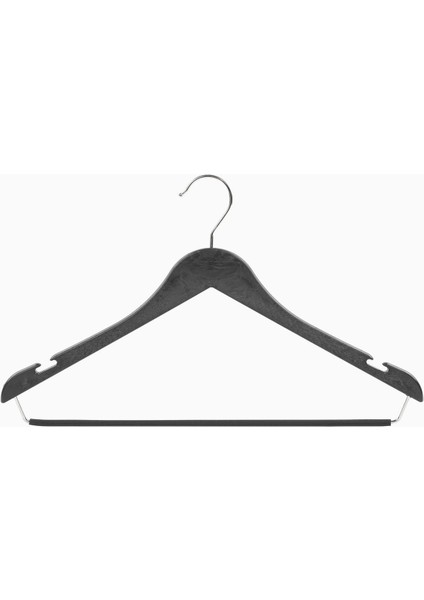10'lu DBP 40cm Ahşap Görünümlü Dolgulu BH Plastik Takım Askısı