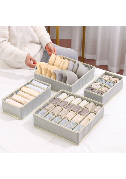Gri 6 Izgara Stili Çorap Için Yurt Klozet Organizatörü Ev Ayrılmış Iç Çamaşırı Saklama Kutusu Sutyen Organizatörü Katlanabilir Çekmece Organizatörü (Yurt Dışından) modelleri