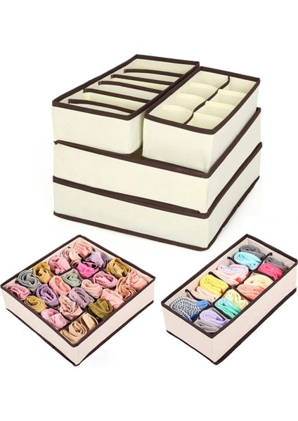 Gri 6 Izgara Stili Çorap Için Yurt Klozet Organizatörü Ev Ayrılmış Iç Çamaşırı Saklama Kutusu Sutyen Organizatörü Katlanabilir Çekmece Organizatörü (Yurt Dışından) indirimleri