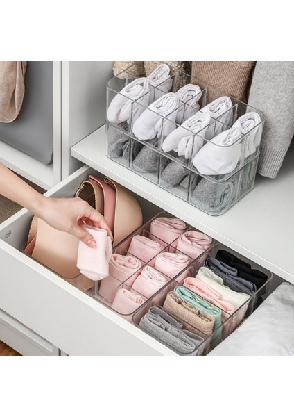 No.4 Tarzı Bölmeler Çorap Iç Çamaşırı Ev Istiflenebilir Saklama Kutusu Çekmece Düzenleyici (Yurt Dışından) indirimleri