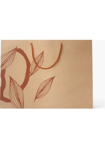 No1 25'li Floral Seri Kraft Çanta - Kraft - 37x25x11 Cm