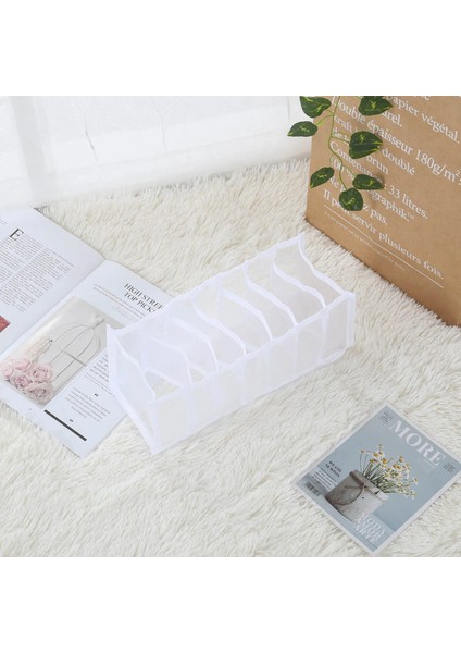 Beyaz 7 Izgara Stili 3 Renk Katlanabilir Iç Çamaşırı Sutyen Çorap Külot Çekmecesi Dolap Organizatör Kutuları Iç Çamaşırı Için Atkı Çorap Sutyen Ev Çekmece Bölücü (Yurt Dışından)