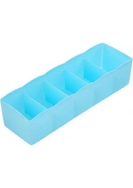 Mavi Stil 5 Bölmeler Istiflenebilir Ev Plastik Saklama Kutusu Toplama Konteyner Çekmece Iç Çorap Kravat Kozmetik Organizatör (Yurt Dışından)