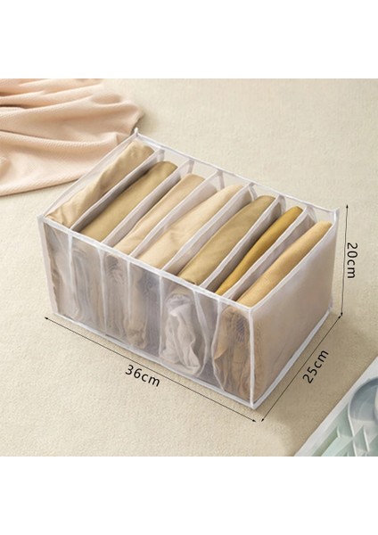 Beyaz 7 Izgara Stili Kot Bölmesi Saklama Kutusu Dolap Organizatör Giysi Ayırma Kutusu Pantolon Çekmece Bölücü Depolama Iç Çamaşırı Sutyen Organizatör (Yurt Dışından) fiyatları