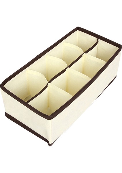 8 Bölme Stili Bölme Dokunmamış Kumaş Izgara Ev Iç Çamaşırı Sutyen Çorap Saklama Kutusu Tutucu Organizatör Kılıf Saklama Kutusu (Yurt Dışından)