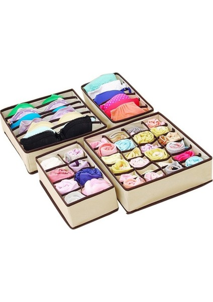 8 Bölme Stili Bölme Dokunmamış Kumaş Izgara Ev Iç Çamaşırı Sutyen Çorap Saklama Kutusu Tutucu Organizatör Kılıf Saklama Kutusu (Yurt Dışından) indirimleri