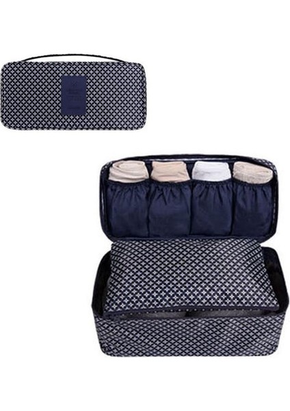 Koyu Mavi Yıldız Stili Çok Fonksiyonlu Tuvalet Organizatör Iç Sutyen Fg Çanta Space Saver Yüksek Kapasiteli Kozmetik Çantaları Su Geçirmez Seyahat Kutusu (Yurt Dışından)