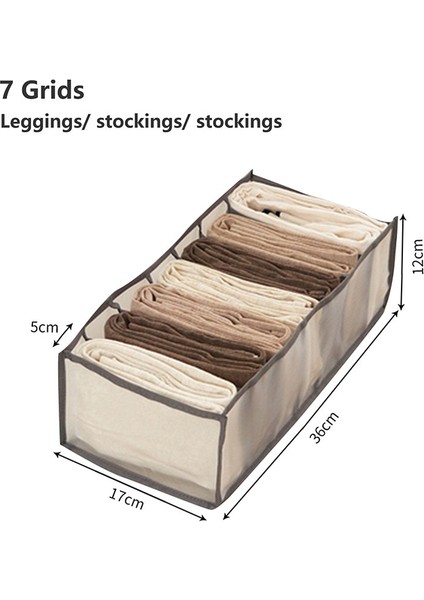 Gri 7 Izgara Stili 7 Grids Washable Jeans Compartment Storage Box Closet Clothes Drawer Mesh Separation Box Stacking Pants Storage Artifact (Yurt Dışından)
