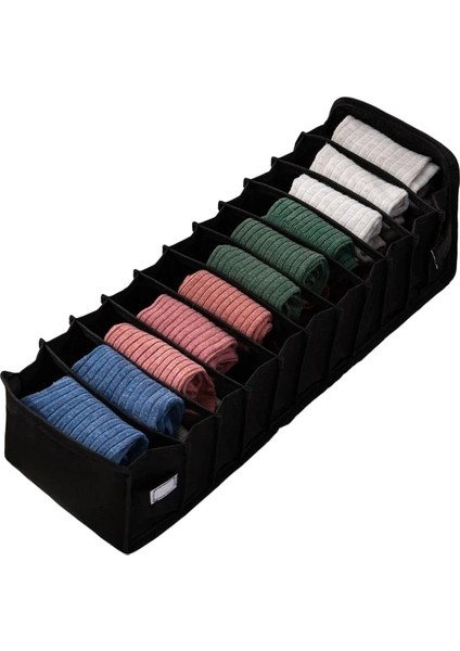 BLACK11GRID Stili Katlanabilir Çekmece Organizatör Kutusu Iç Çamaşırı Sutyen Dolap Organizatör Ev Kabine Bölücü Iç Çamaşırı Atkılar Için Saklama Kutusu Çorap Sutyen (Yurt Dışından)