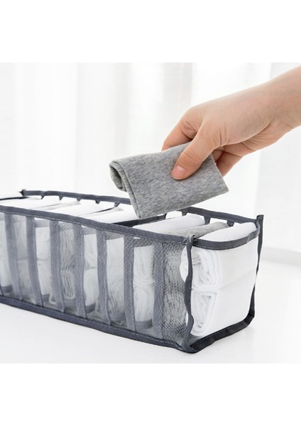 Gri Tarzı 6 Izgaralar Iç Çamaşırı Sütyen Çorap Külot Saklama Kutuları Dolap Organizatörleri Dolap Dolap Ev Düzenleme Çekmece Bölücü Yurt Organizatörü (Yurt Dışından)