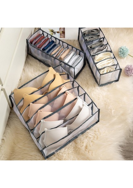 Gri Tarzı 6 Izgaralar Iç Çamaşırı Sütyen Çorap Külot Saklama Kutuları Dolap Organizatörleri Dolap Dolap Ev Düzenleme Çekmece Bölücü Yurt Organizatörü (Yurt Dışından) modelleri