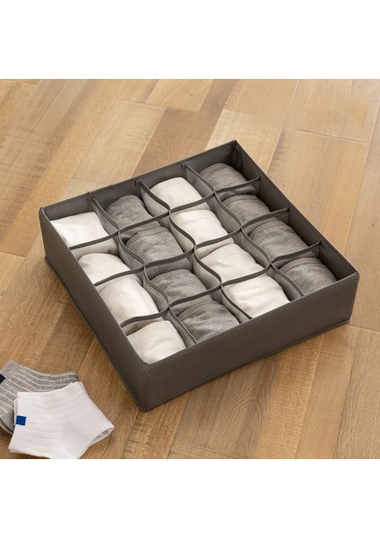 16 Grids Gray Style Izgaralar Iç Çamaşırı Depolama Organizatör Bej Ev Dolap Çekmece Bölünmüş Saklama Kutusu Dolap Için Giysi Organizatör (Yurt Dışından)
