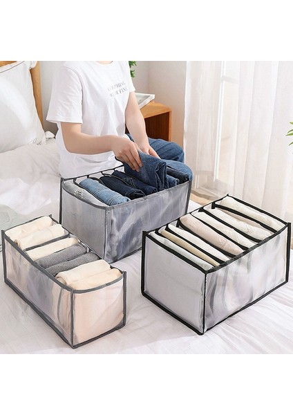 Siyah 32X25X17CM Stili Klozet Düzenleyici Kot Bölmesi Saklama Kutusu Düzenleyici Çekmeceler Katlanabilir Iç Çamaşır Düzenleyiciler Organizador De Armario Para Ropa (Yurt Dışından)