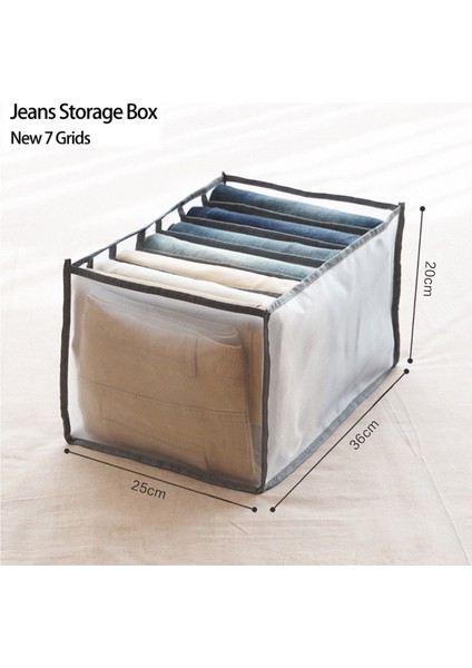 Kot 7 Gri Tarzı Kazak Giysi Saklama Izgara Kutuları Öğrenci Yurdu Dolap Dolap Çekmece Organizatör T-Shirt Pantolon Giyim Ayırma Kutusu (Yurt Dışından) fiyatları