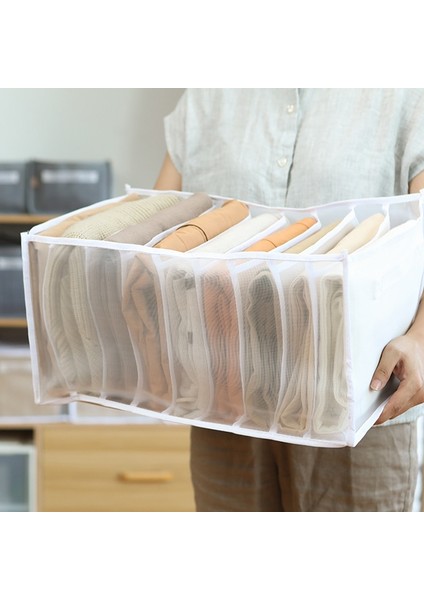 Kot 7 Gri Tarzı Kazak Giysi Saklama Izgara Kutuları Öğrenci Yurdu Dolap Dolap Çekmece Organizatör T-Shirt Pantolon Giyim Ayırma Kutusu (Yurt Dışından) fırsatları