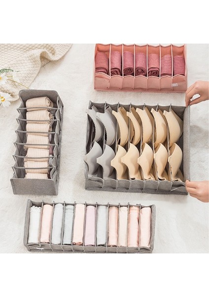Pembe 7gridl Stili Çekmece Organizatör Iç Çamaşırı Sutyen Organizatör Saklama Kutusu Iç Çamaşırı Atkı Çorap Sutyen Sıcak Satış Çekmece Dolap Organizatörleri Kutuları (Yurt Dışından) modelleri