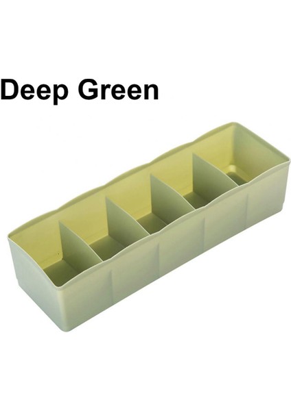 Derin Yeşil Tarzı 5 Cells Plastic Storage Box Tie Bra Socks Drawer Cosmetic Divider Tidy Organizer (Yurt Dışından) fiyatları