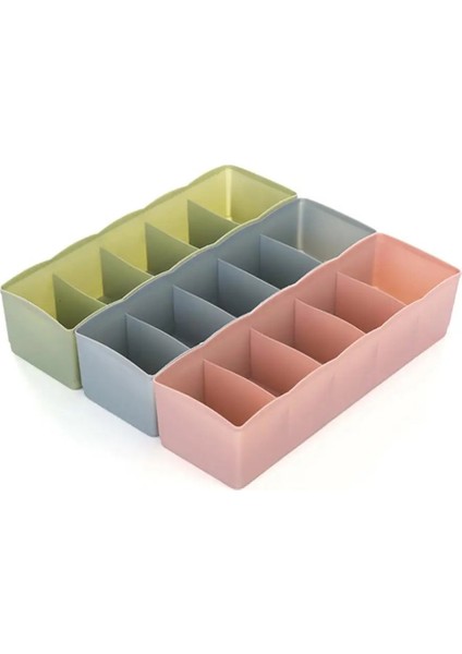 Derin Yeşil Tarzı 5 Cells Plastic Storage Box Tie Bra Socks Drawer Cosmetic Divider Tidy Organizer (Yurt Dışından) modelleri
