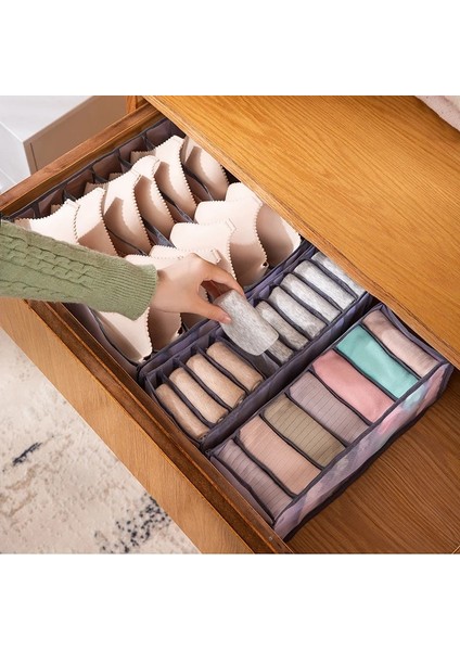 7 Hücreli Gri Stil Iç Çamaşırı Sutyen Organizatör Çekmece Dolap Bölücü Kutular Örgü Çorap Ayırma Kutusu Dolap Yurt Katlanabilir Organizasyon Saklama Kutusu (Yurt Dışından) fırsatları